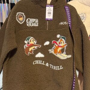 Women’s Brown Chip & Dale Sherpa Pullover - Chill & Thrill